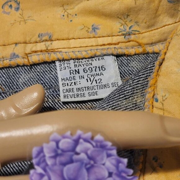 Ventage Studebker. Not Worn, Women's Blue/yellow Jean Skirt, Size 11/12 - Picture 4 of 10